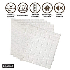 3D SAMOLJEPLJIVE VODOOTPORNE ZIDNE TAPETE ZA JEDNOSTAVNO ODRŽAVANJE (35 cm x 38 cm) - BRICKWALL®