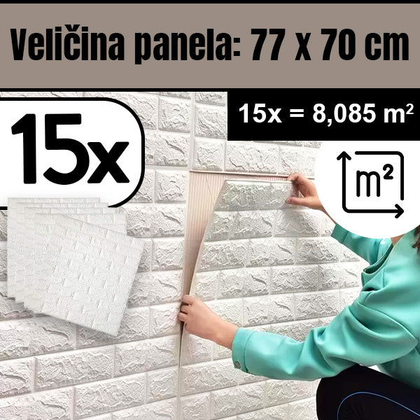 BRICKWALL® – 3D SAMOLJEPLJIVE TAPETE (77 cm x 70 cm)