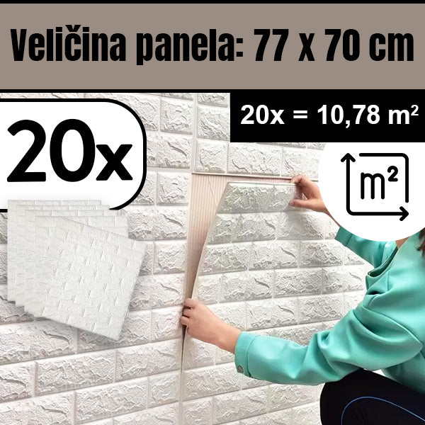 BRICKWALL® – 3D SAMOLJEPLJIVE TAPETE (77 cm x 70 cm)