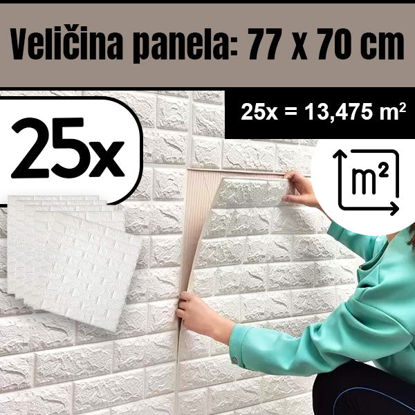 BRICKWALL® – 3D SAMOLJEPLJIVE TAPETE (77 cm x 70 cm)