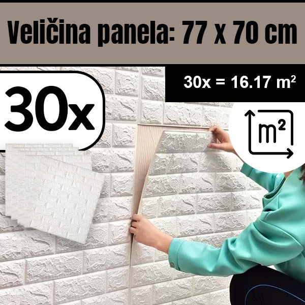 BRICKWALL® – 3D SAMOLJEPLJIVE TAPETE (77 cm x 70 cm)