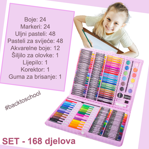 RAINBOWBOX - UMJETNIČKI SET OD 168 DIJELOVA U KUTIJI