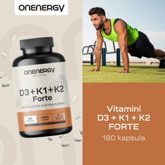Vitamini D3 + K1 + K2 FORTE, 180 kapsula