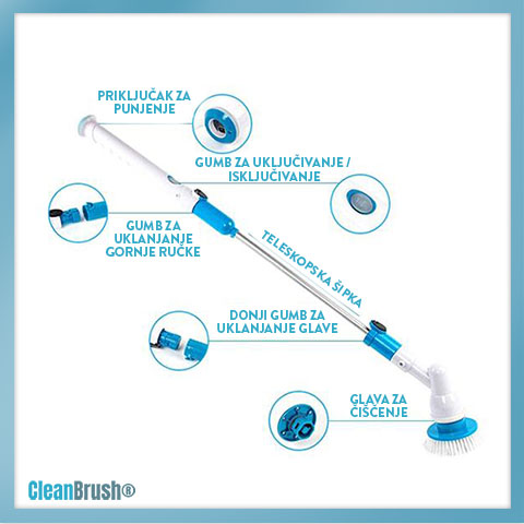 CLEANBRUSH® BEŽIČNA ČETKA ZA ČIŠĆENJE