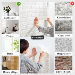 BRICKWALL® – 3D SAMOLJEPLJIVE TAPETE (77 cm x 70 cm)