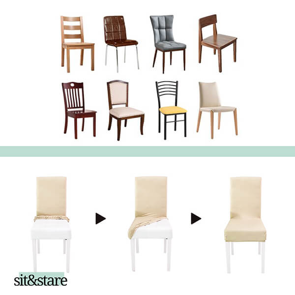 SIT&STARE®: ELASTIČNE  PRESVLAKE  ZA STOLICE - 4 ILI 6 NAVLAKA